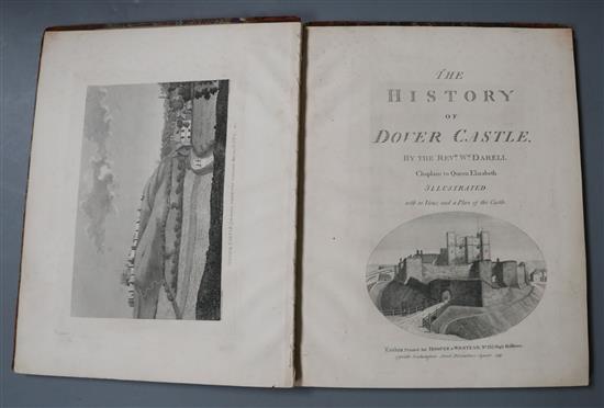 DOVER: Darrell, William - The History of Dover Castle, qto, with engraved title, folding plan and 8 plates, covers